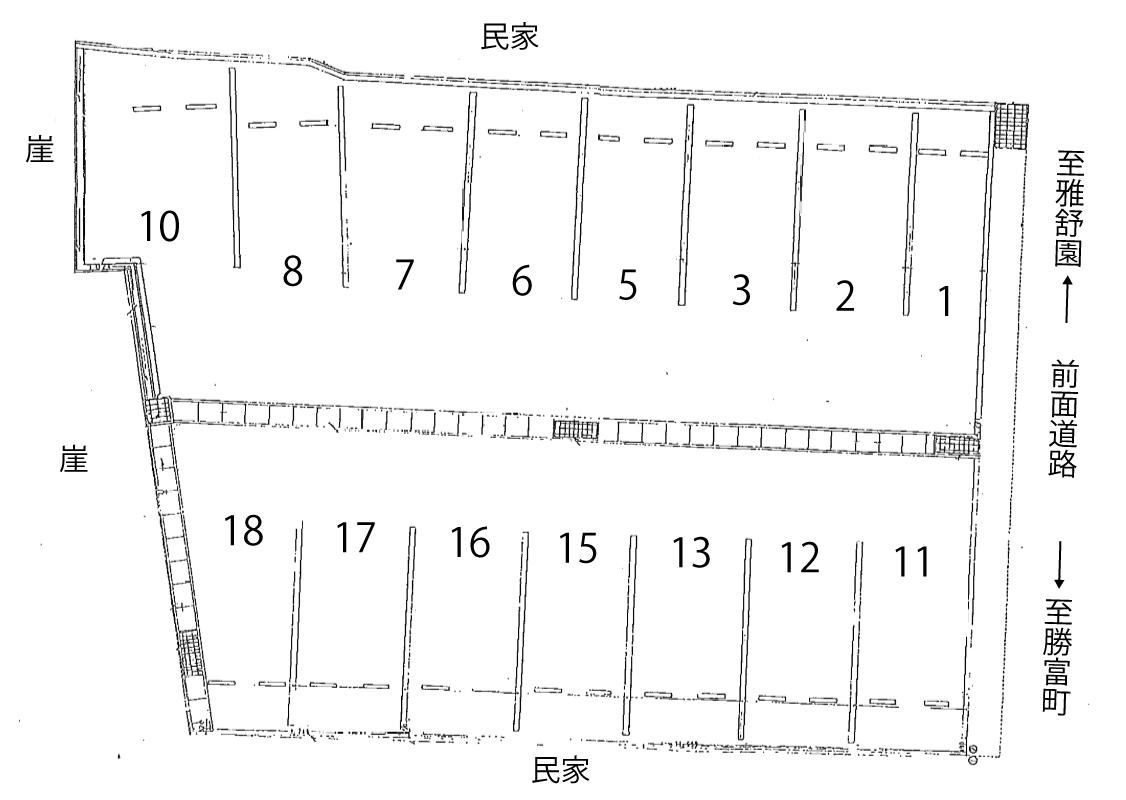 松川駐車場の駐車配置図