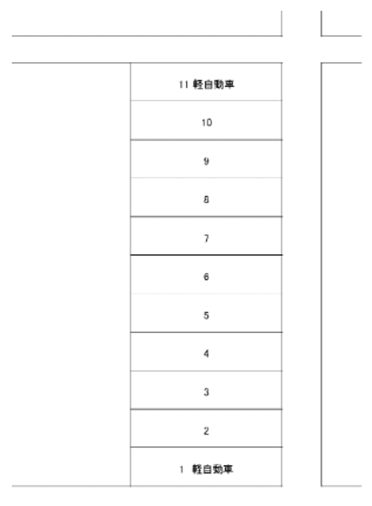 D-3 上土1丁目 海野貸駐車場の駐車配置図