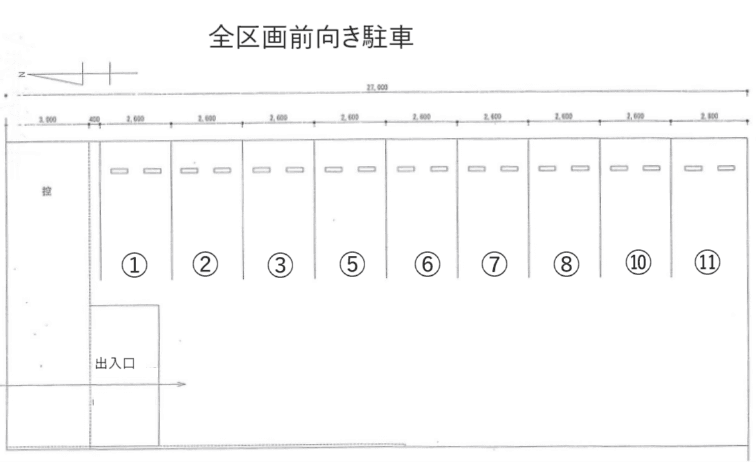 小坂町6丁目月極駐車場の駐車配置図