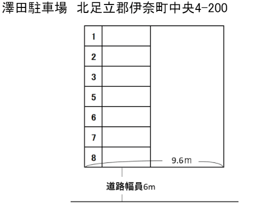 澤田駐車場の駐車配置図
