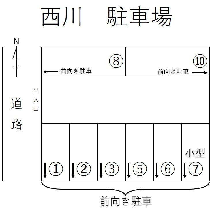 西川　駐車場の駐車配置図