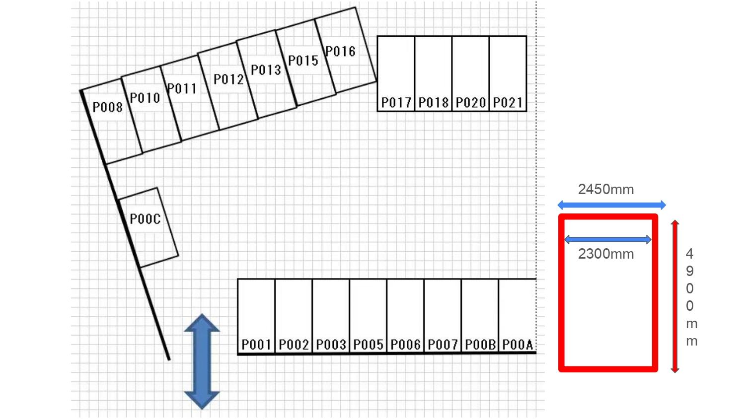 長土塀瀬沢パーキング①の駐車配置図