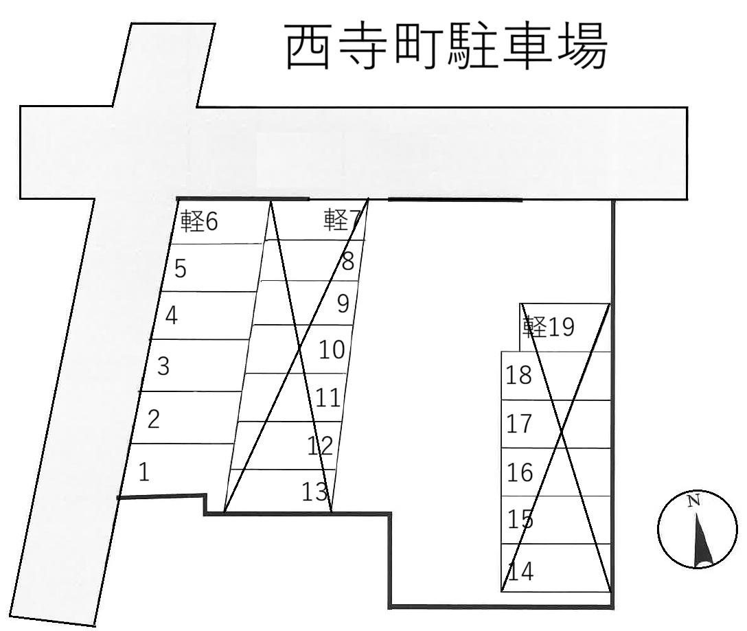 西寺町駐車場の駐車配置図
