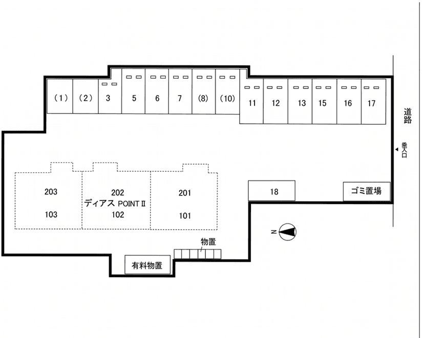 FKディアスPOINTⅡの駐車配置図