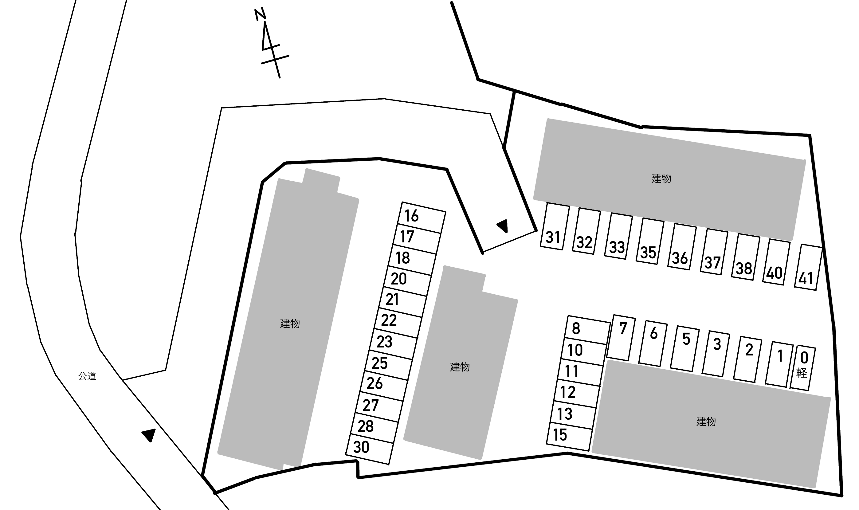 プラムヒルＡの駐車配置図