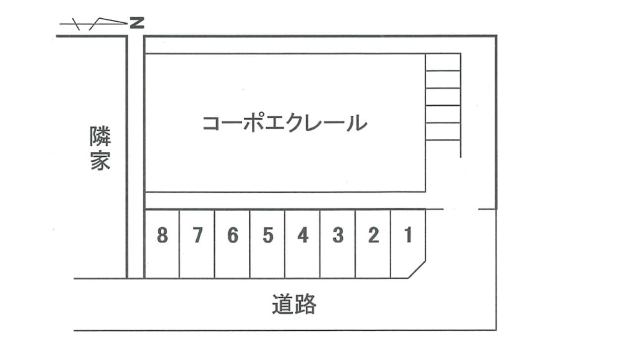 ｺｰﾎﾟｴｸﾚｰﾙ敷地内駐車場の駐車配置図