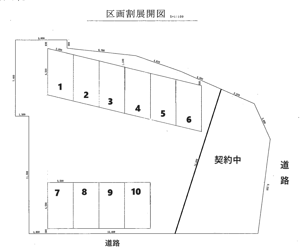 天神町小畑駐車場の駐車配置図