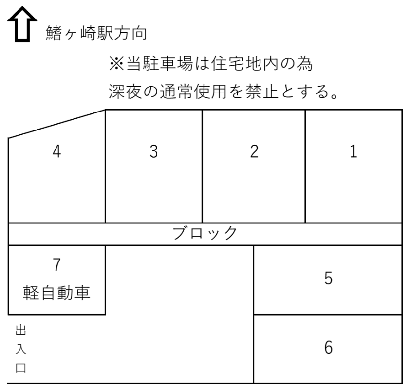 鰭ヶ崎駅前駐車場の駐車配置図