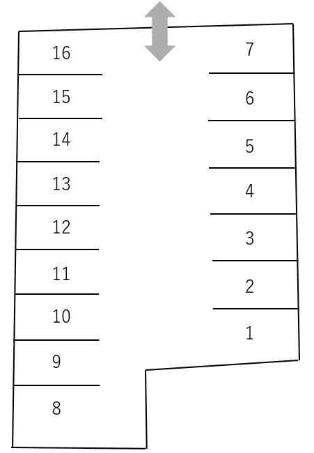 森広駐車場の駐車配置図
