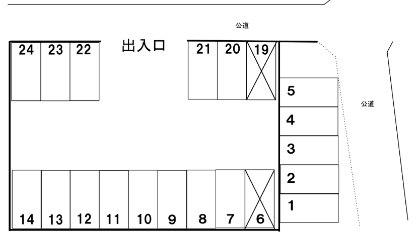 【37】芦野１丁目７番駐車場の駐車配置図