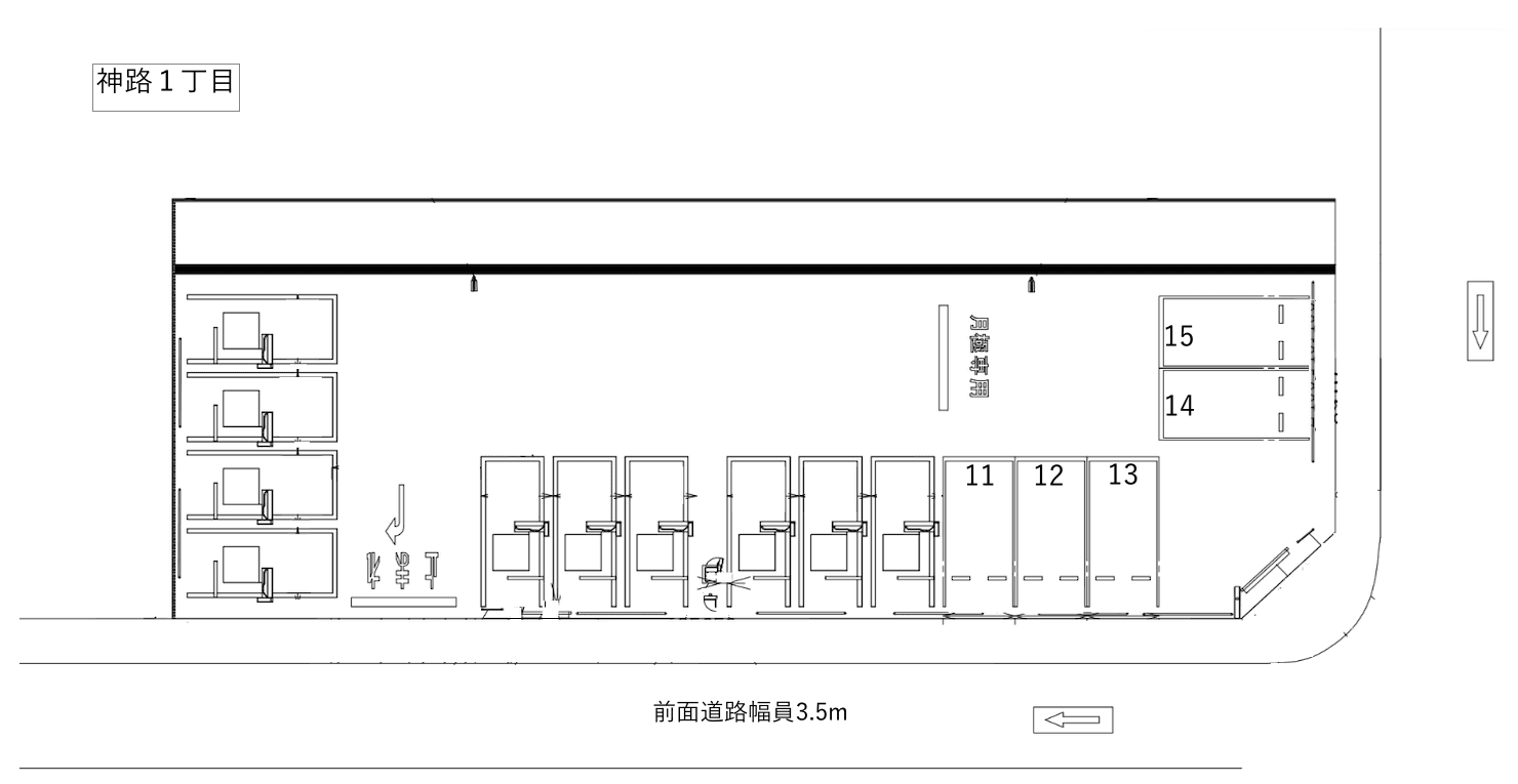 神路１丁目の駐車配置図