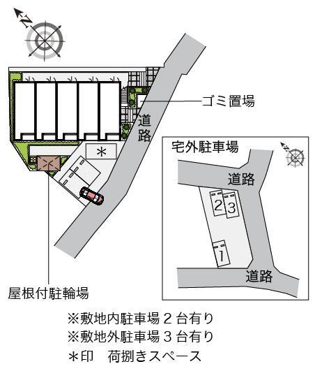 パレス湘南菱沼Ⅰ(53774)　敷地外駐車場の駐車配置図