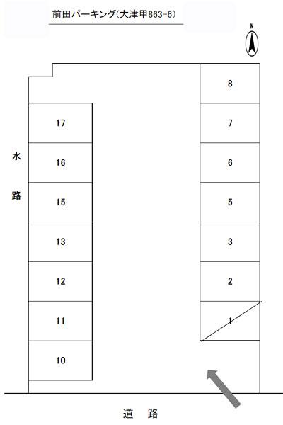 前田パーキング(大津)の駐車配置図