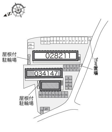 赤道Ⅱ(34147)の駐車配置図