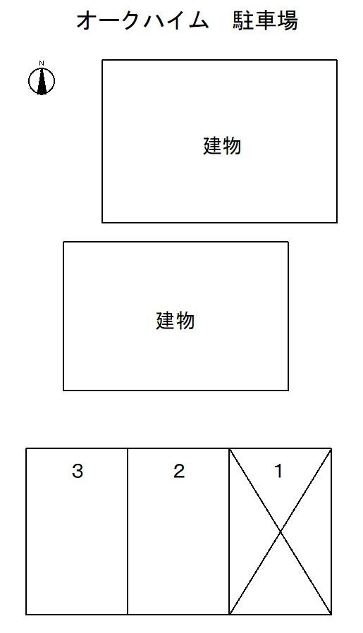オークハイム　駐車場の駐車配置図