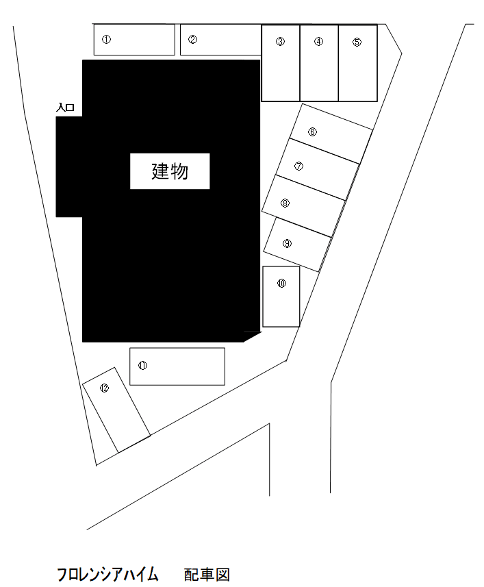 ﾌﾛﾚﾝｼｱﾊｲﾑの駐車配置図