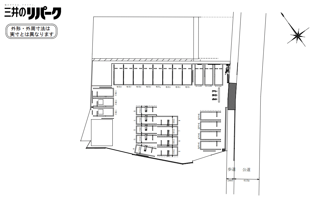 神谷１丁目第４の駐車配置図