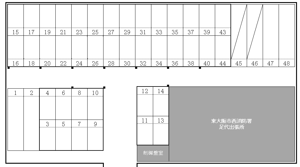 広小路駐車場の駐車配置図
