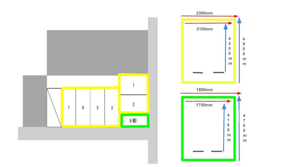 玉川町Ｔパーキングの駐車配置図