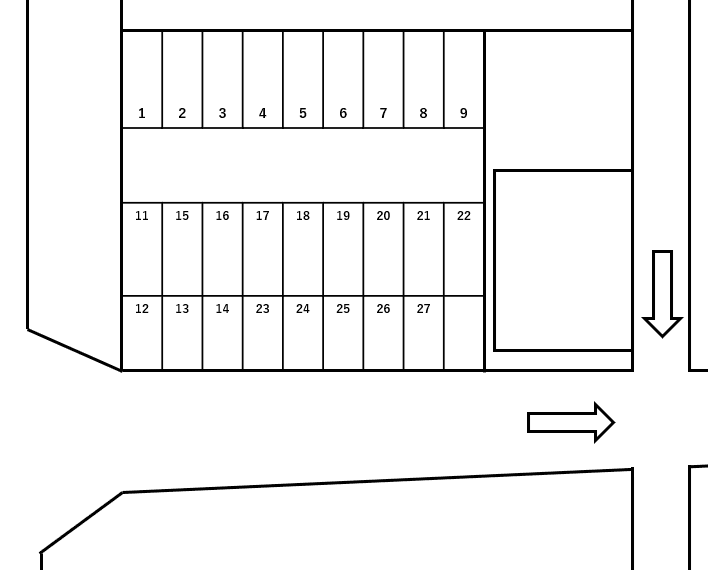 西川駐車場（千種通）の駐車配置図