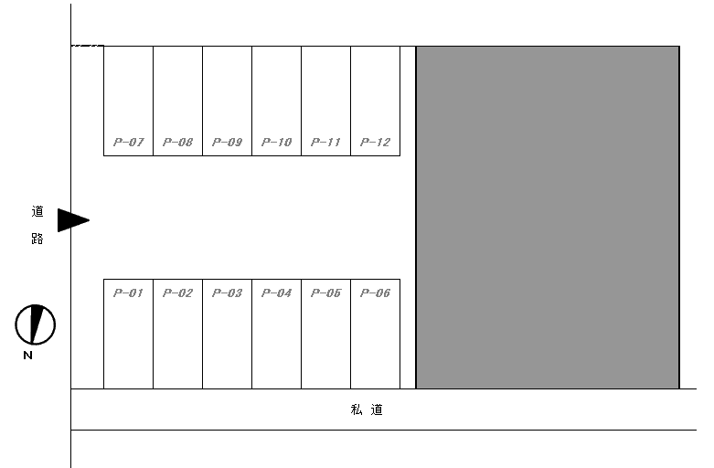 青樹町パーキングの駐車配置図