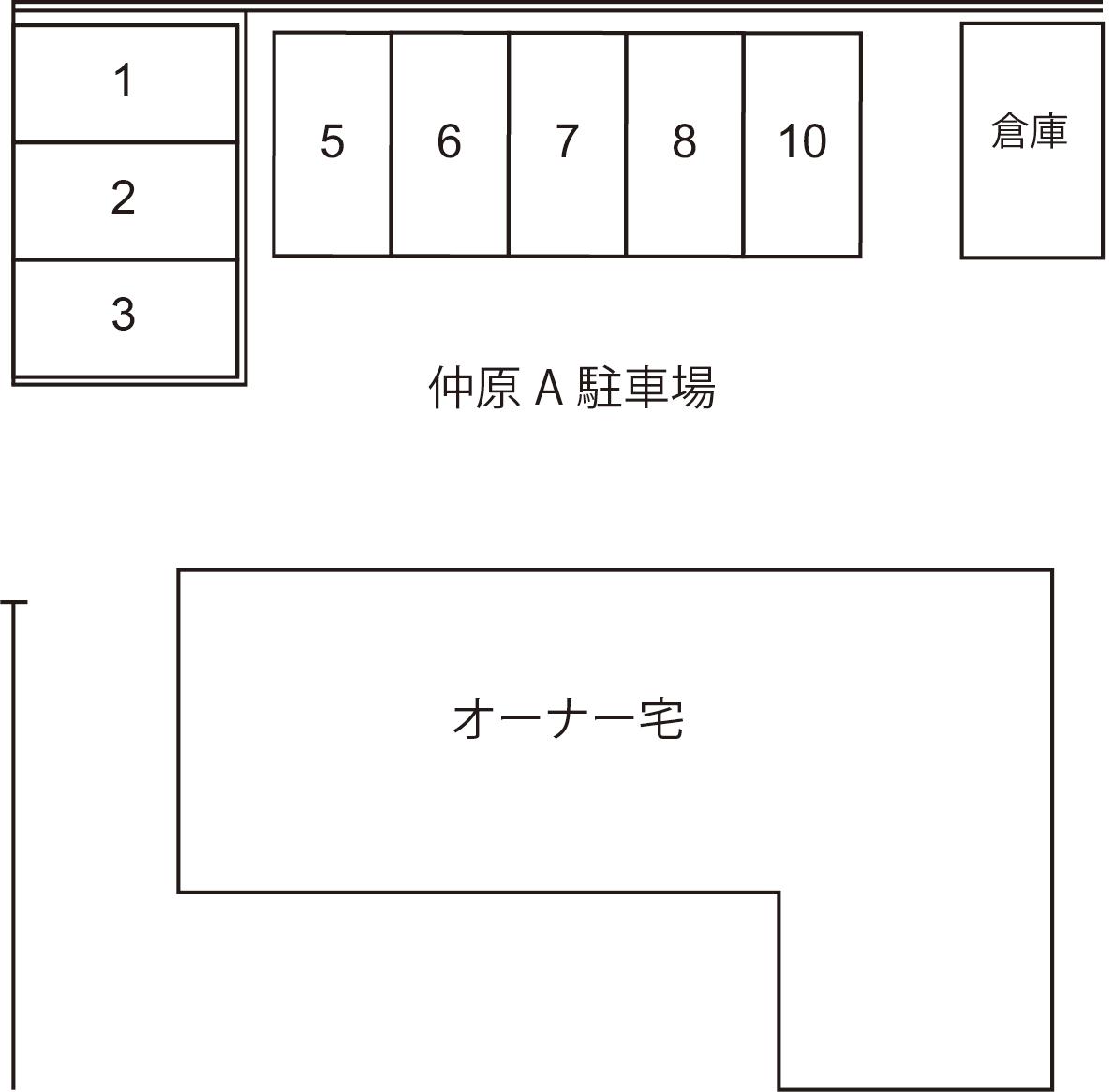 仲原Ａ駐車場の駐車配置図