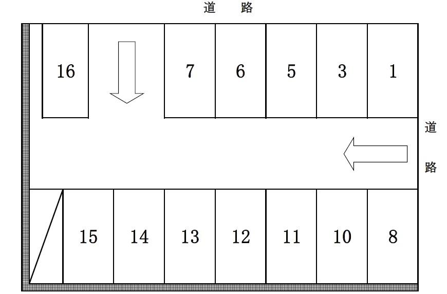 B-68 丸子新田 海野貸駐車場の駐車配置図