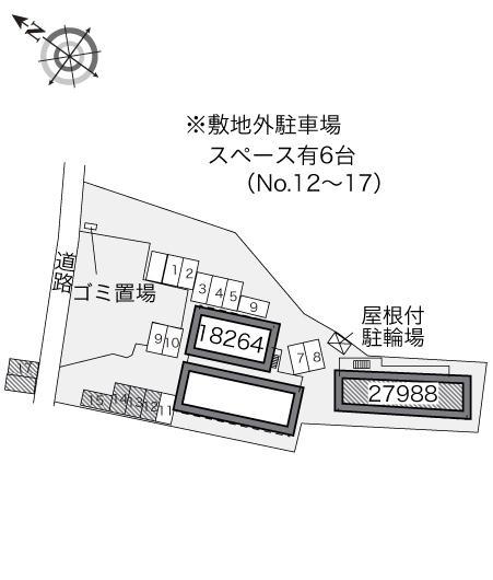レオパレスフィオーレⅡ(27988) 敷地外駐車場の駐車配置図