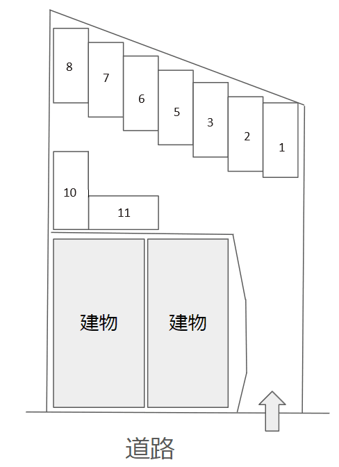 西中町3丁目駐車場の駐車配置図