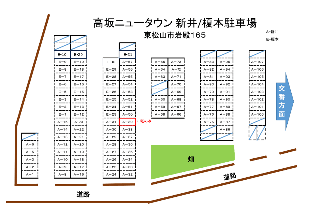 高坂ＮＴ　新井駐車場の駐車配置図