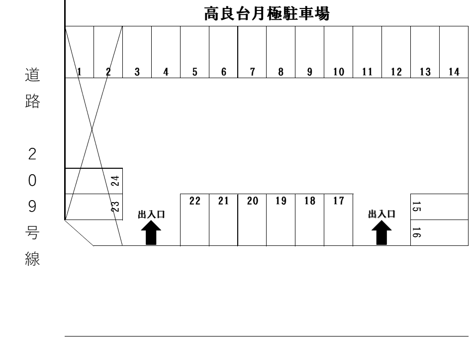 高良台月極駐車場の駐車配置図