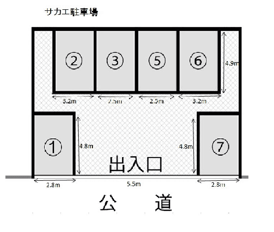サカエ駐車場の駐車配置図