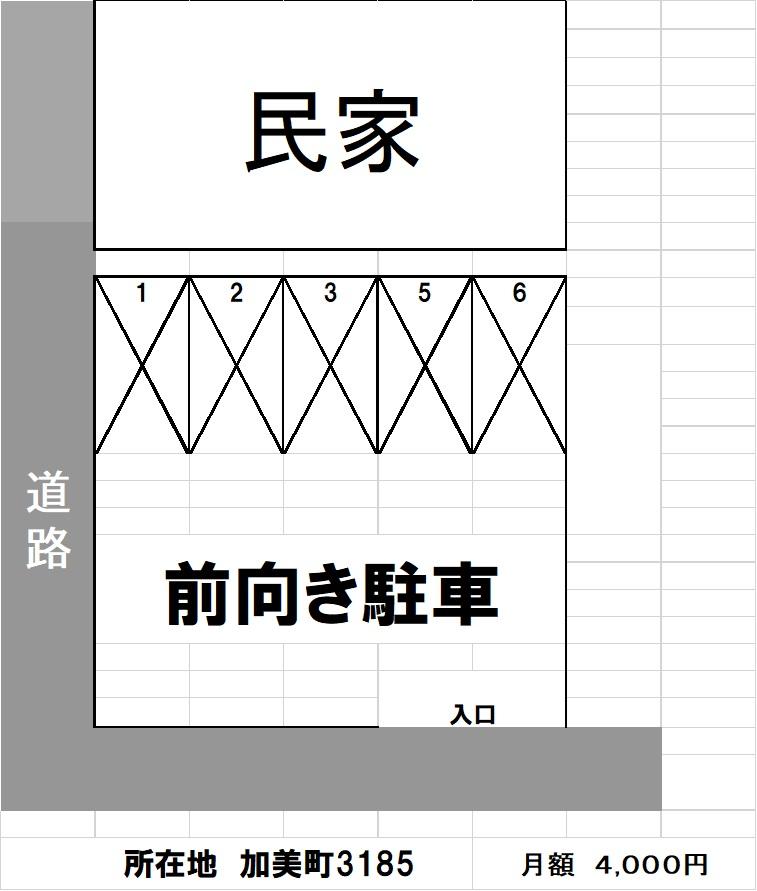 加美町第３駐車場の駐車配置図