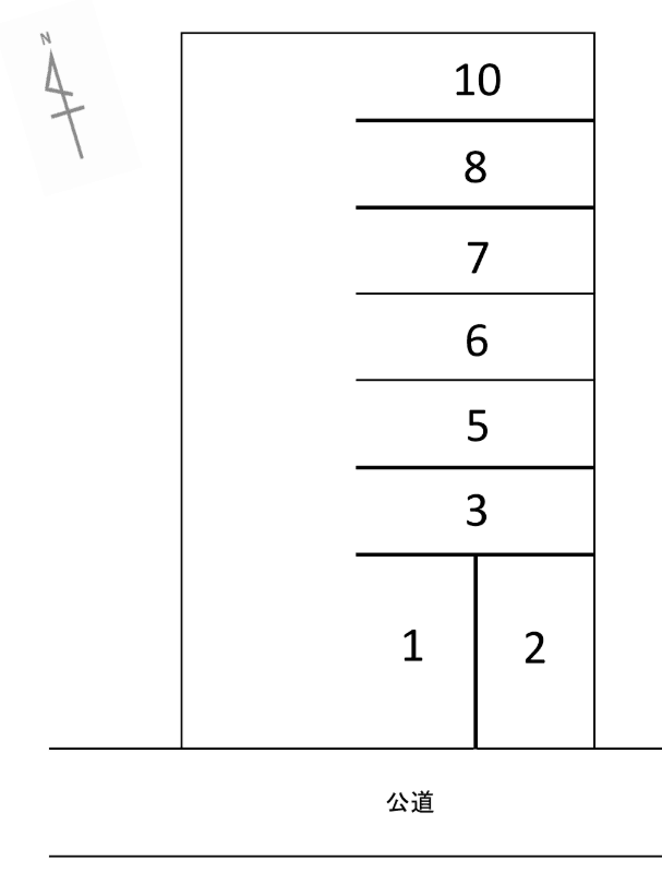 桶狭間北2-816駐車場の駐車配置図