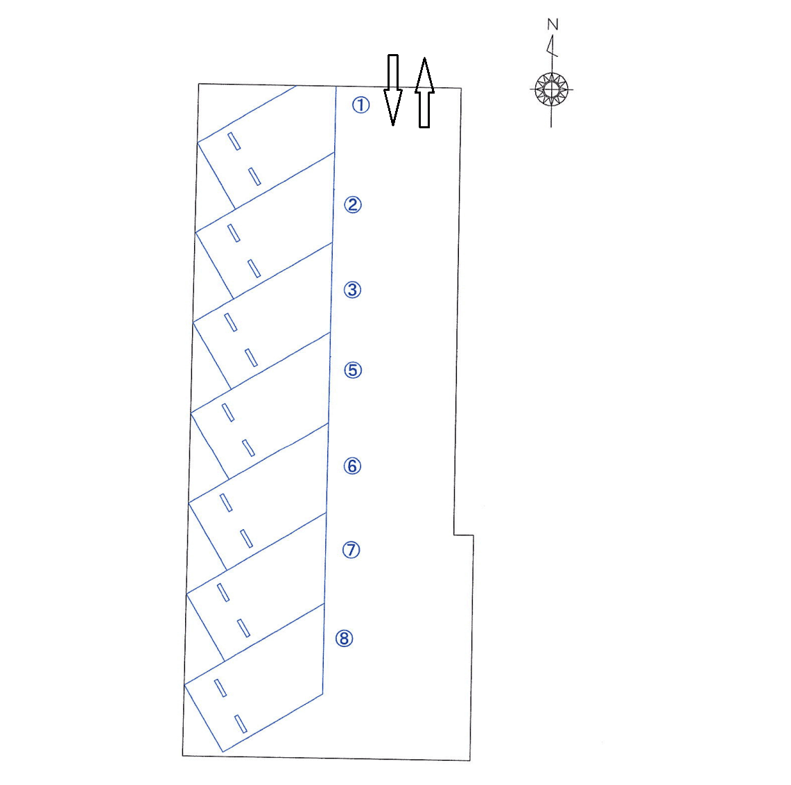 岩倉-406の駐車配置図