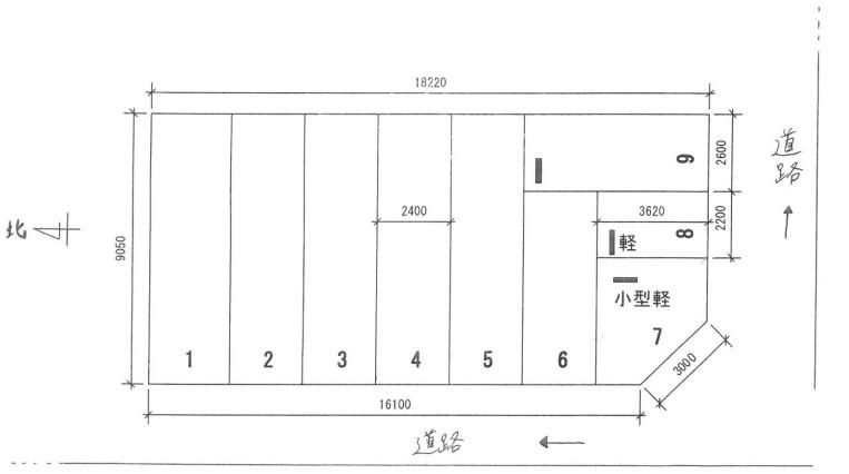 吹矢駐車場の駐車配置図