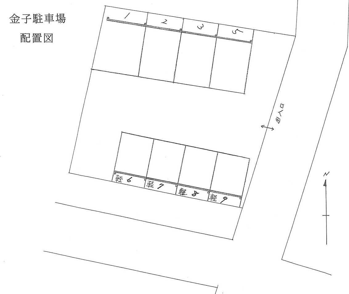 金子駐車場の駐車配置図