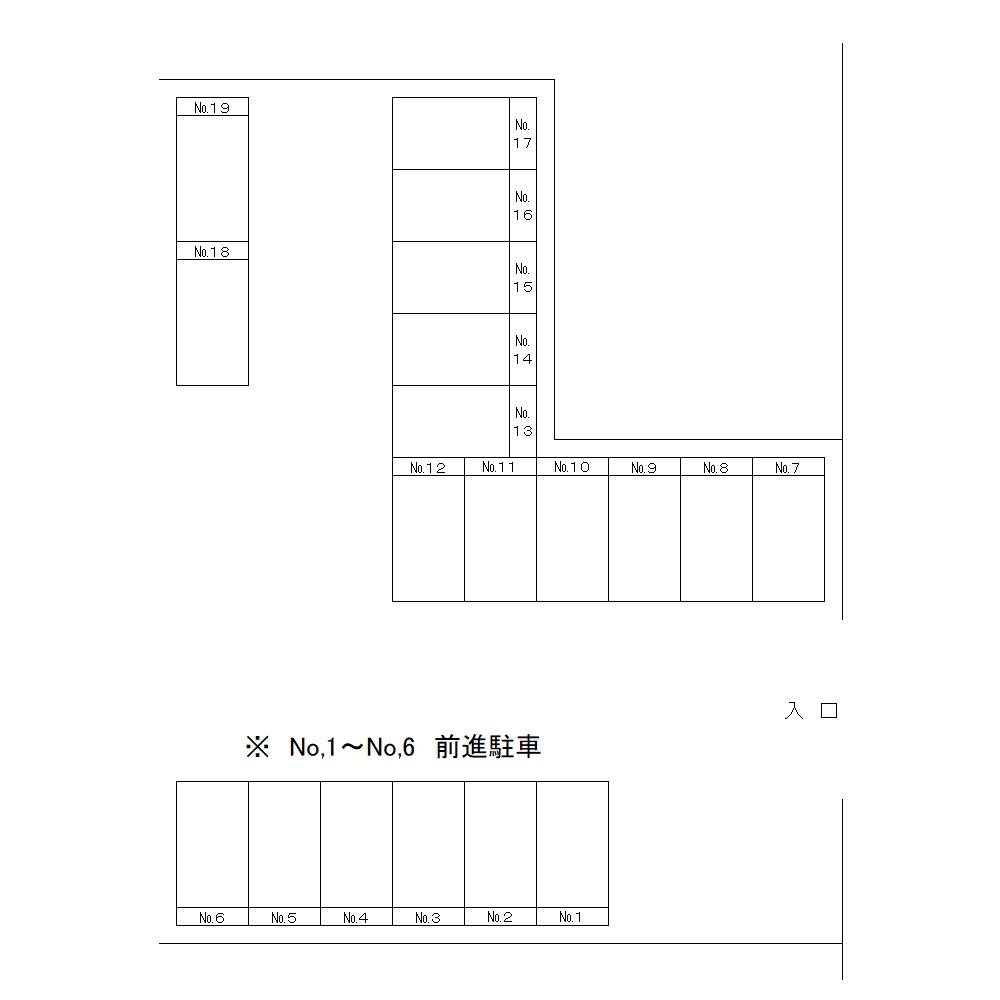 東深井8581060駐車場の駐車配置図