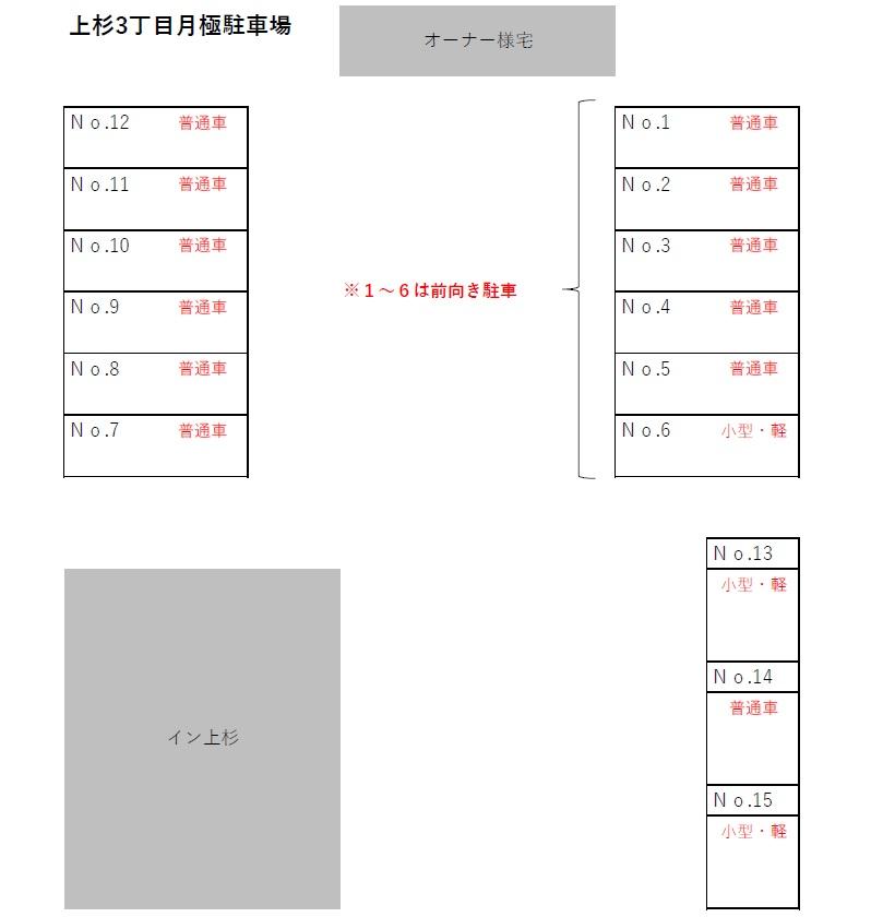 上杉3丁目駐車場の駐車配置図