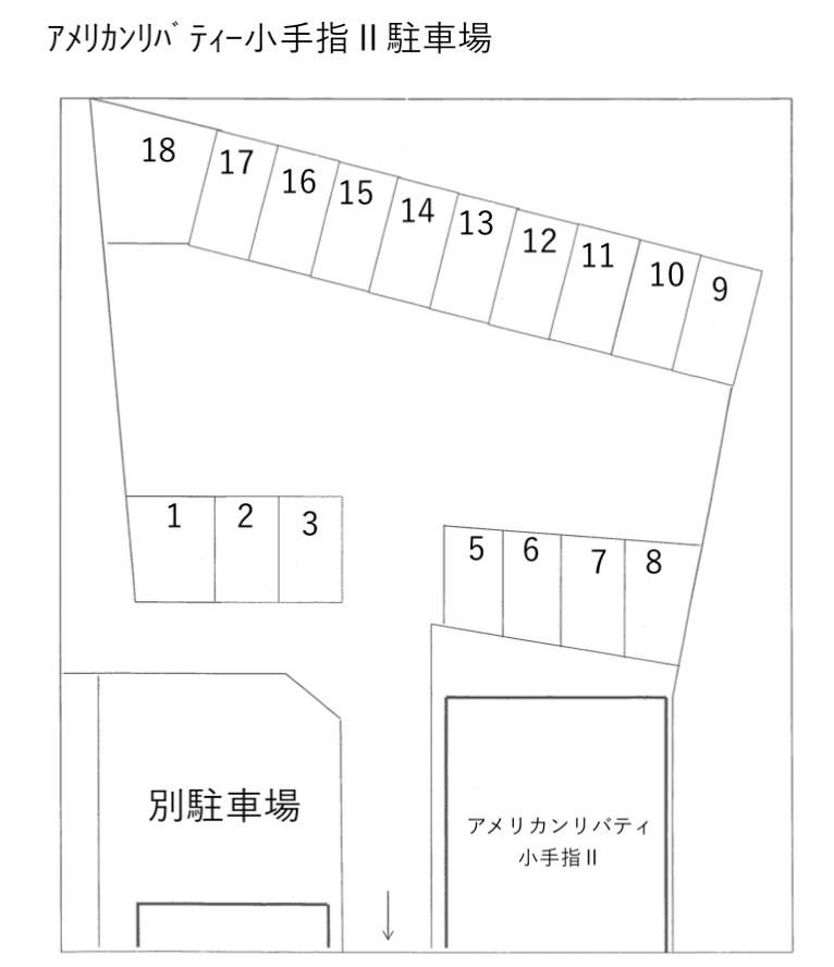ｱﾒﾘｶﾝﾘﾊﾞﾃｨｰ小手指Ⅱ駐車場の駐車配置図