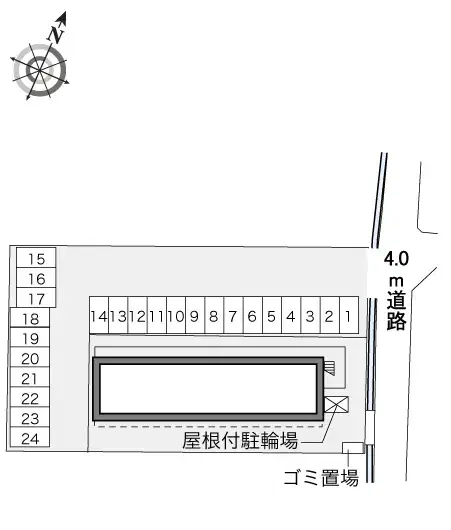 Ｌａ Ｖｉｓｔａ(33581)　敷地外駐車場の駐車配置図