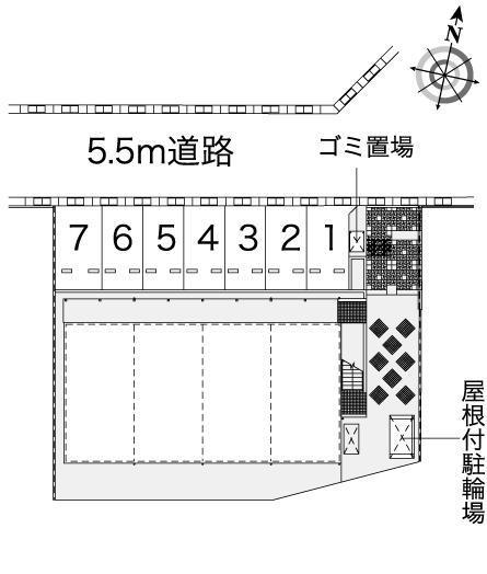 スマイルハウス矢板(43405)の駐車配置図
