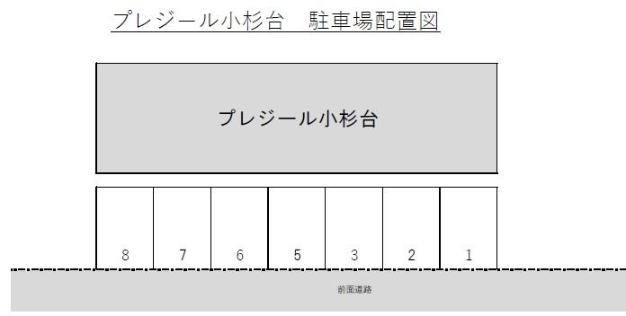 プレジール小杉台　駐車場の駐車配置図