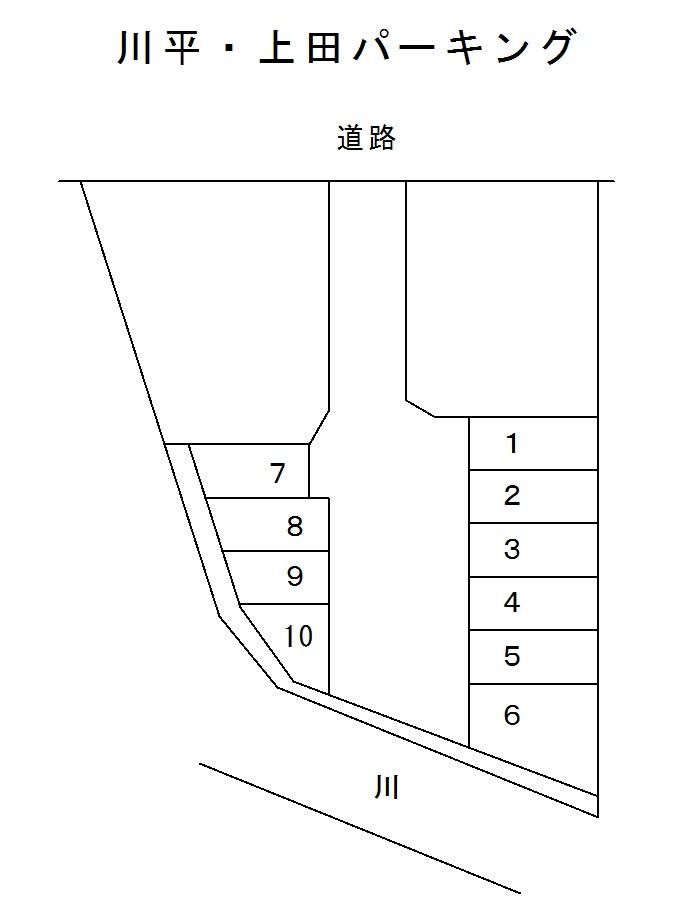 川平・上田パーキングの駐車配置図