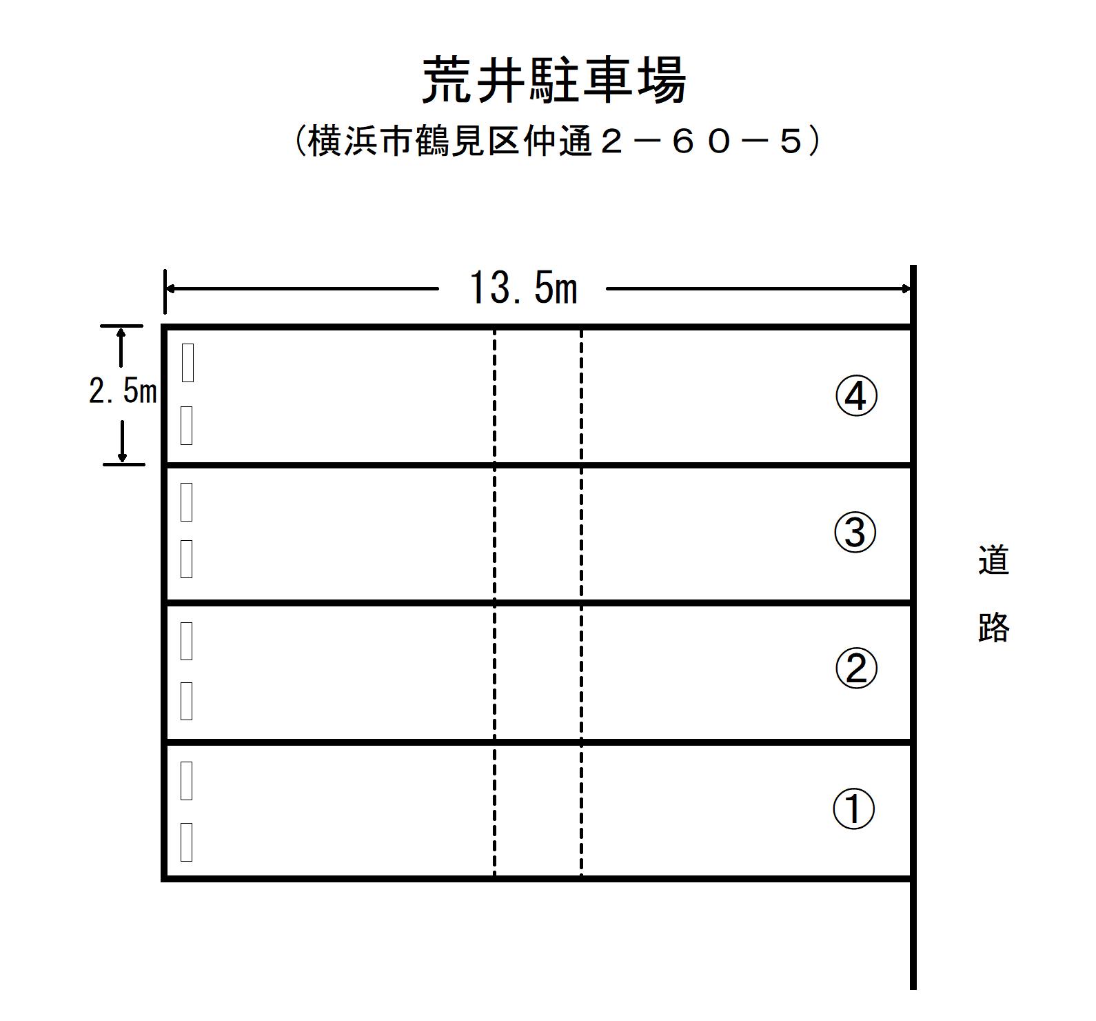 荒井駐車場の駐車配置図