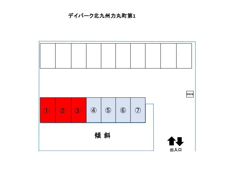 デイパーク北九州力丸町第1の駐車配置図