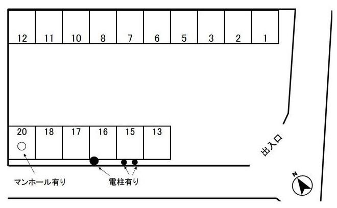 中川第三駐車場の駐車配置図