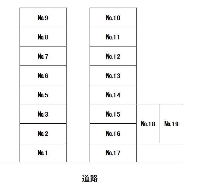 福田月極駐車場の駐車配置図