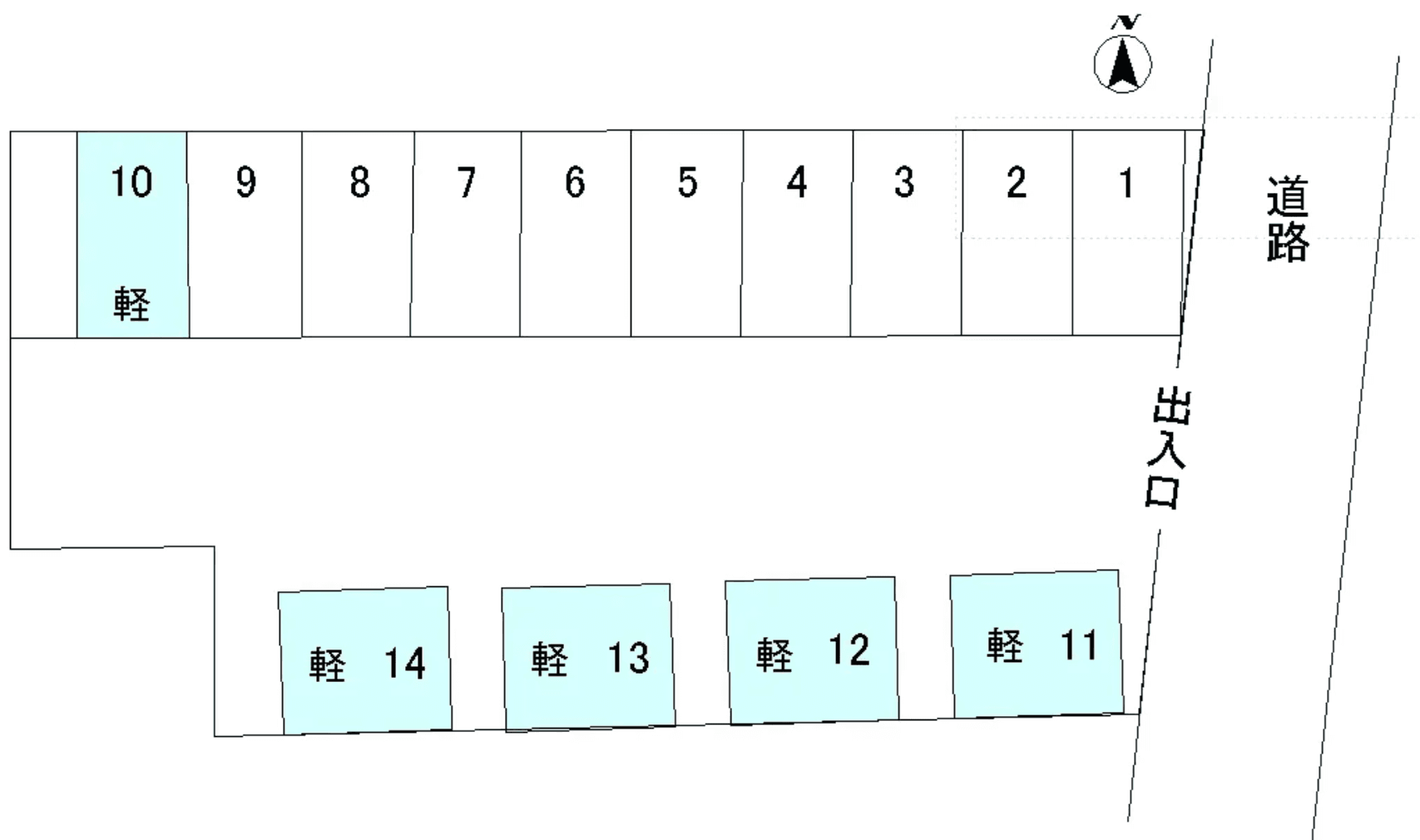 湘南駐車場の駐車配置図