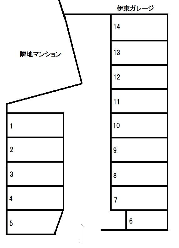 伊東ガレージの駐車配置図